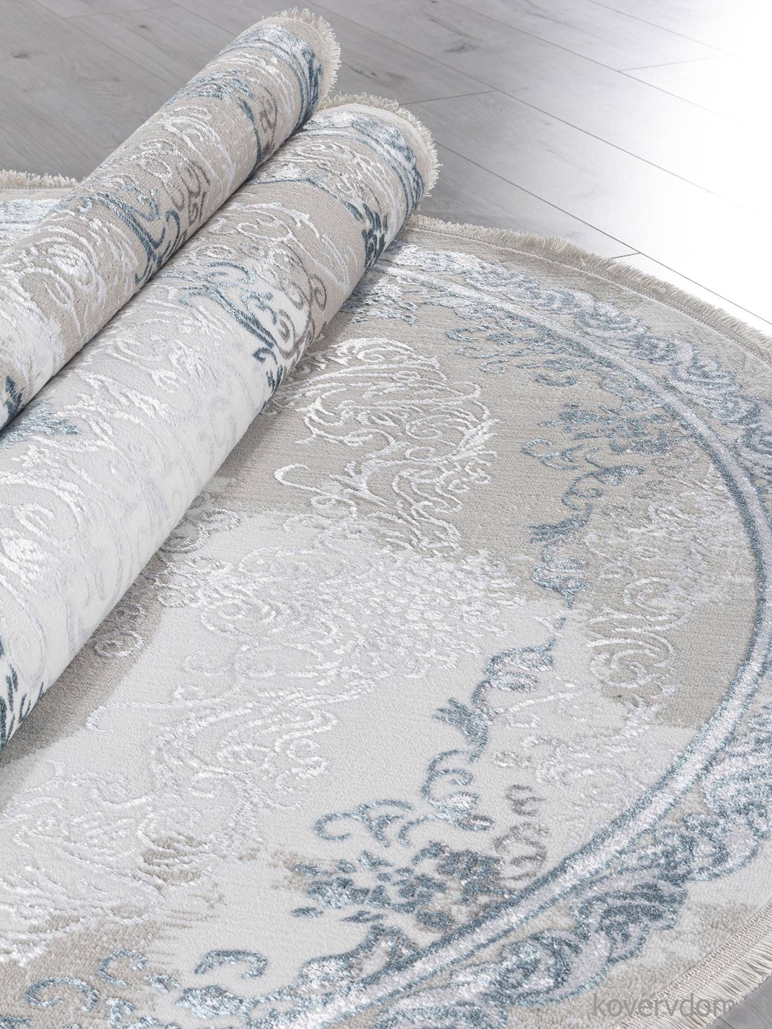 Ковер EFSAN L278A CREAM SHRINK / BLUE FDY Овал