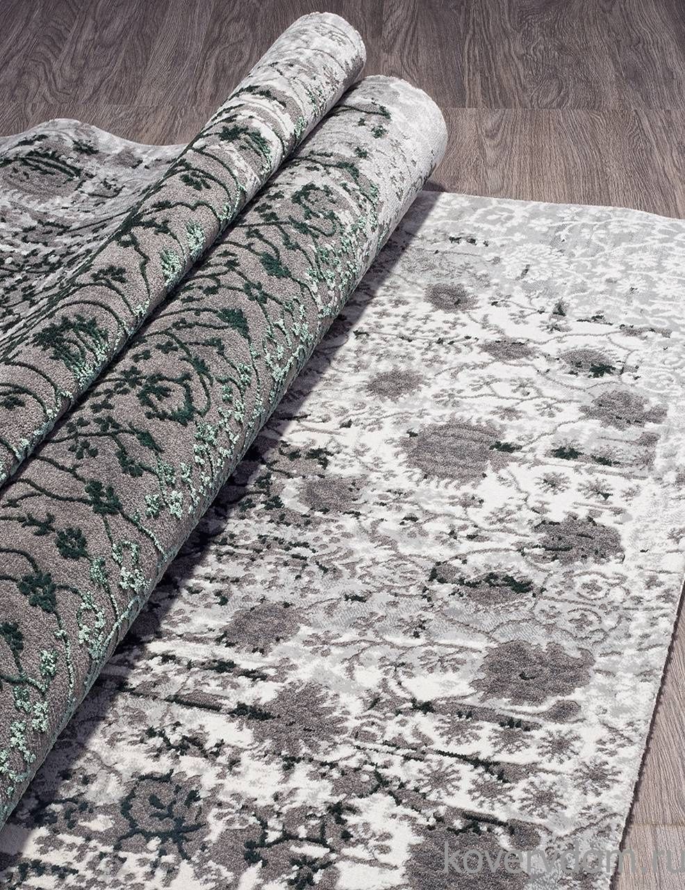 Ковер ГРАНД 33370 954 СЕРЫЙ / ЗЕЛЕНЫЙ