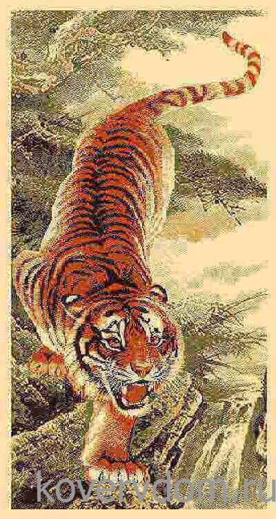 Шерстяной пейзажный ковер Chinggis Тигр 4S009-012А