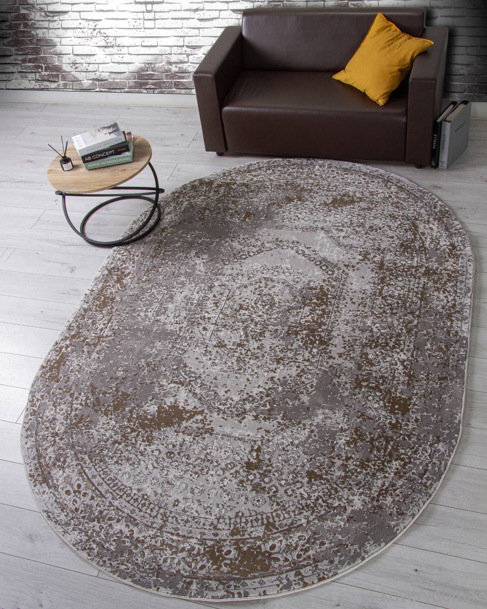 Ковер GRAFF F240 GRAY-BEIGE Овал