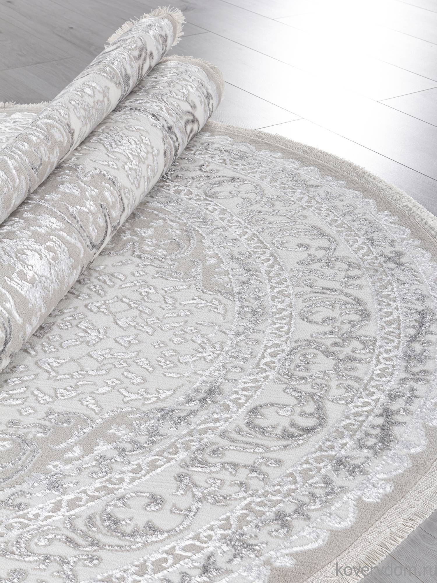 Ковер EFSAN Q011A BEIGE SHRINK / GREY FDY Овал