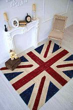 Круглый ковер винтажный ручной работы Британский флаг Vintage Flag Patchwork 22228